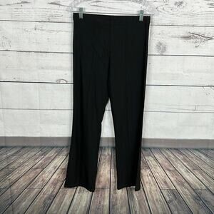 Clara Sun Woo Pants Womens Medium Black Crop Flare Elastic Waist Pull on